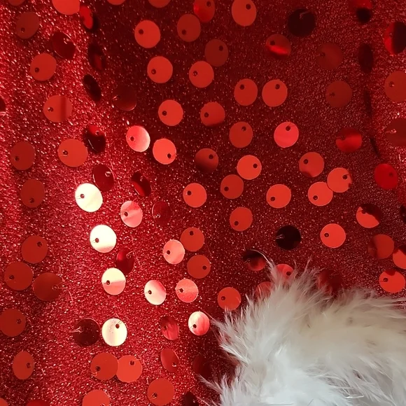 Festive Red Sequin Kids Costume - Picture 3 of 6